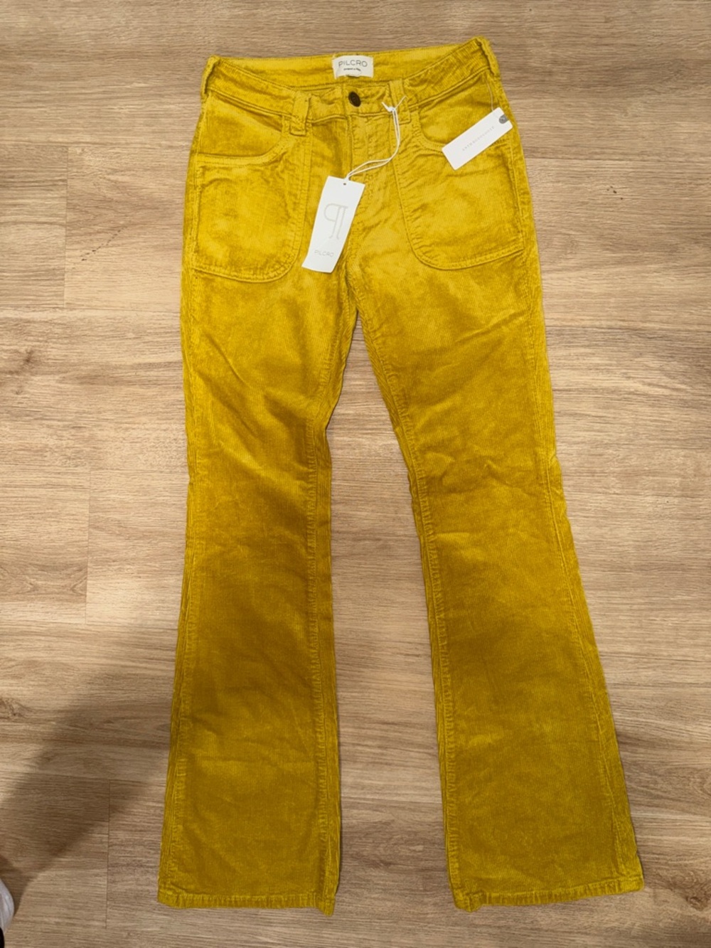Pilcro by Anthropologie Yellow poppy Corduroy Flare Jeans